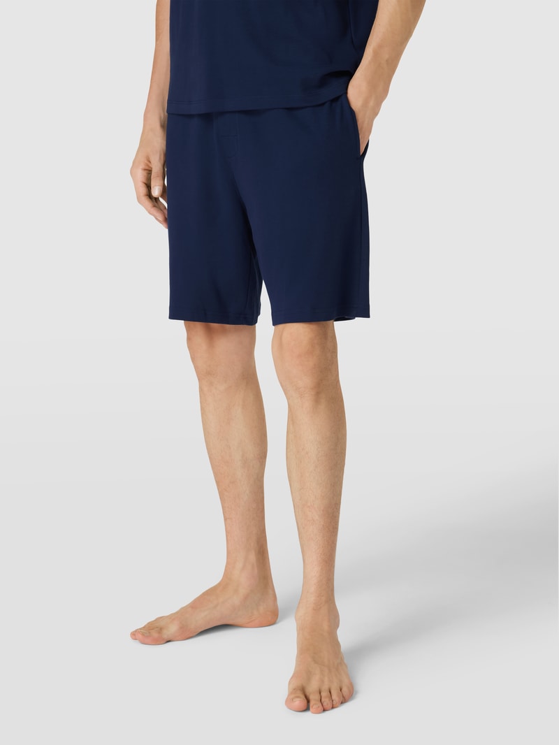 Sweatshorts mit Label-Detail in marineblau