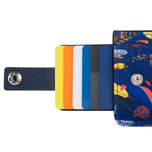 Navy blue Machu Picchu card holder