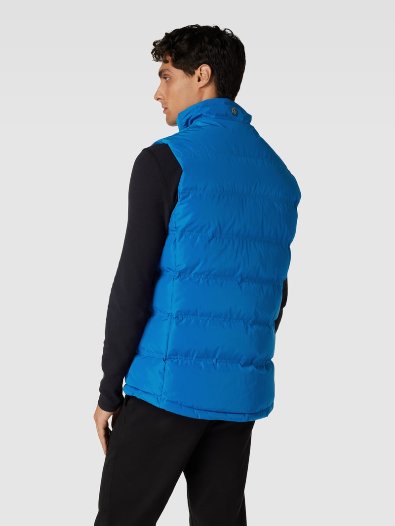 Steppweste mit Label-Applikation Modell 'SNOWDOME' in aqua blau