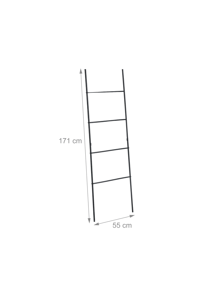 relaxdays Handtuchleiter in Schwarz - (B)55 x (H)171 cm günstig kaufen onesize