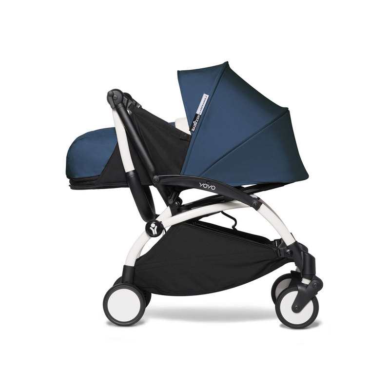 Poussette Yoyo2 4 roues châssis blanc assise 0+ bleu Babyzen