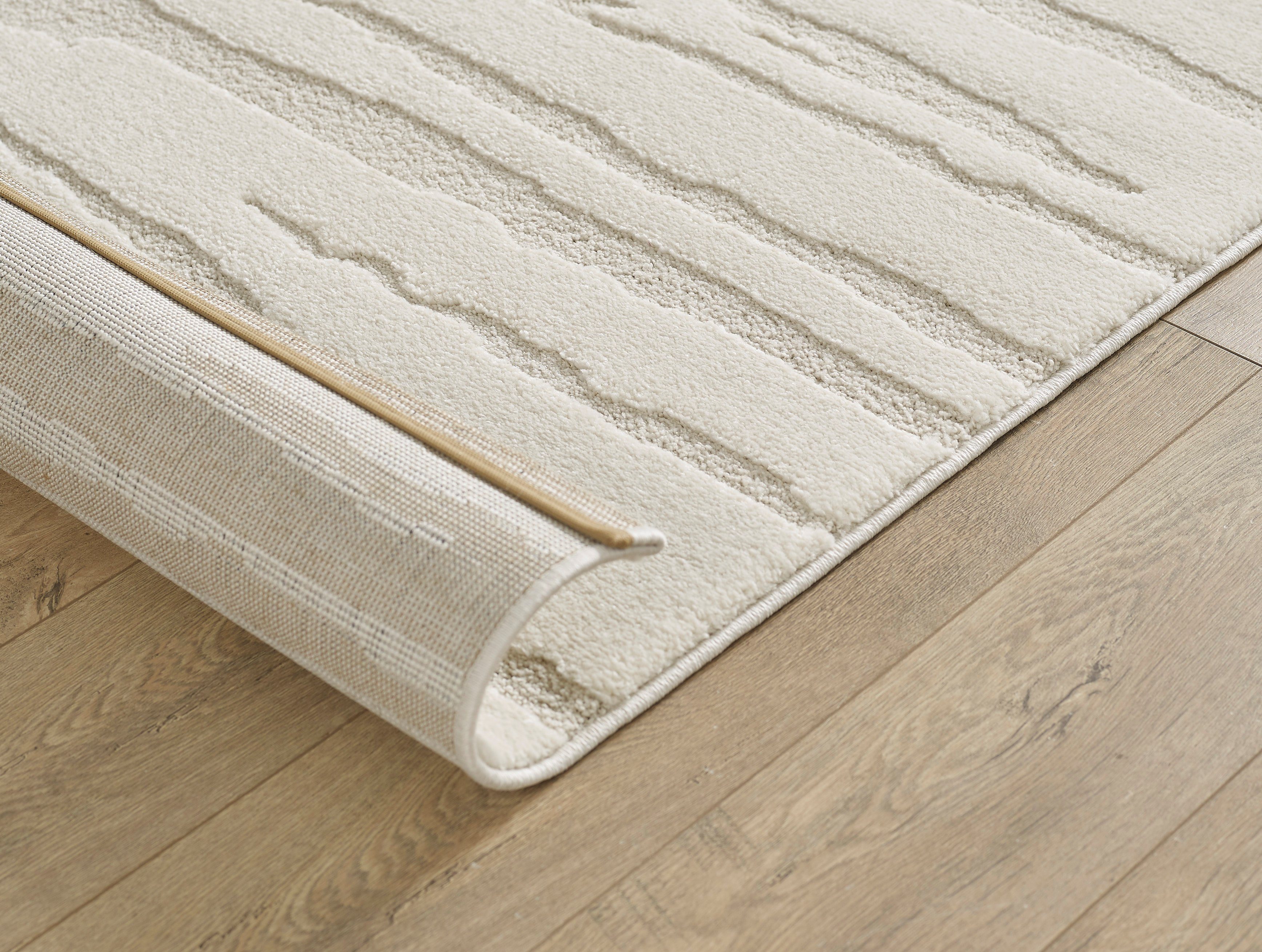 Teppich Everest - moderner Kurzflor mit Hoch-Tief-Effekt, the carpet, Höhe: 14 mm, 3D Effekt, hohe Flordichte und angenehm weich, exklusives Design