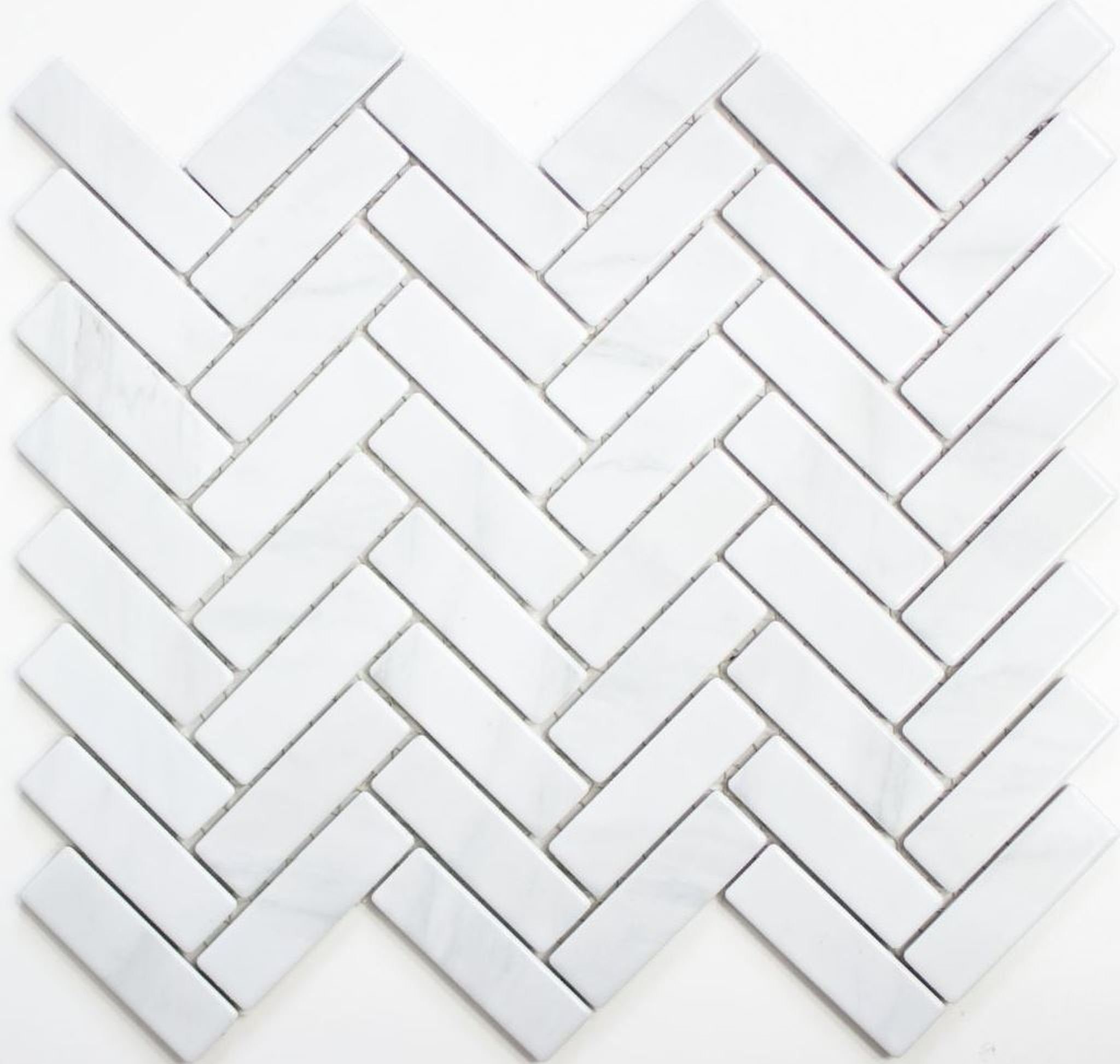 Mosani Mosaikfliesen Rechteckiges Keramikmosaik Mosaikfliesen weiß matt / 10 Matten