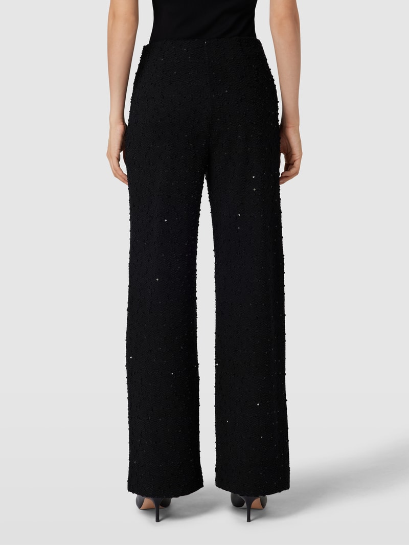 Stoffhose mit Paillettenbesatz Modell 'ELAINE' in schwarz