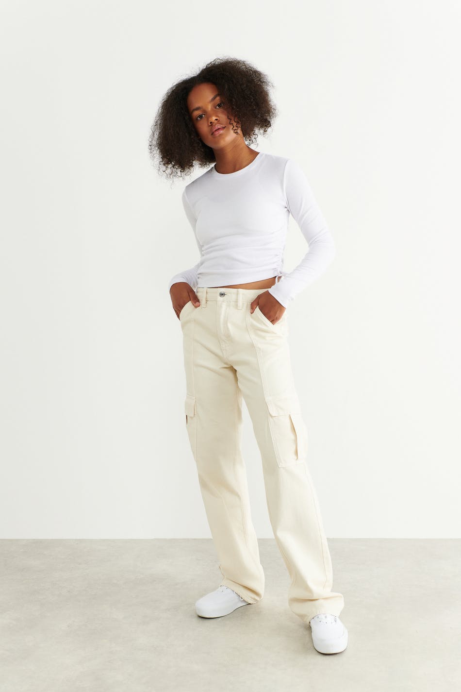 Y long sleeve drawstring top