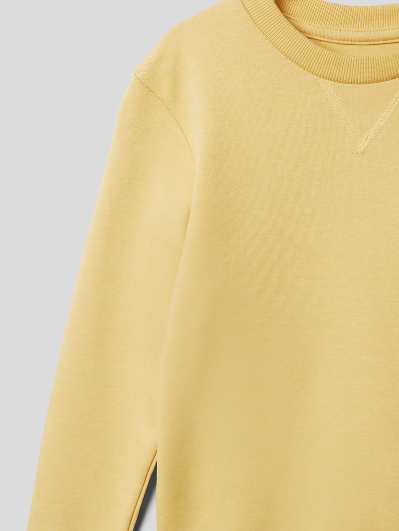 Sweatshirt mit Rundhalsausschnitt Modell 'BASIC SWEAT CREW NECK' in hellgelb
