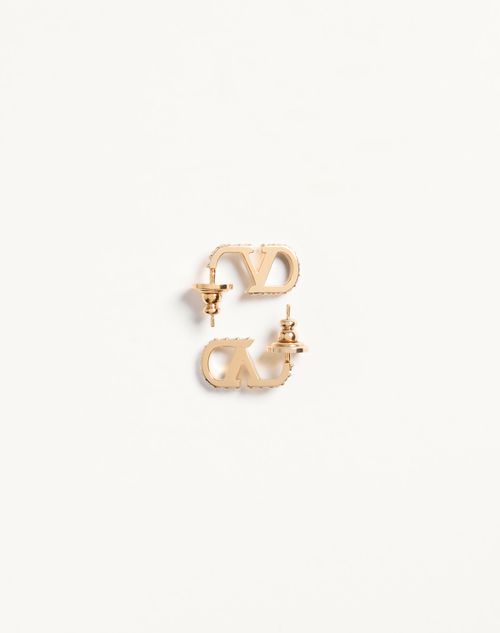 Brincos com a assinatura VLogo em metal e cristais Swarovski®