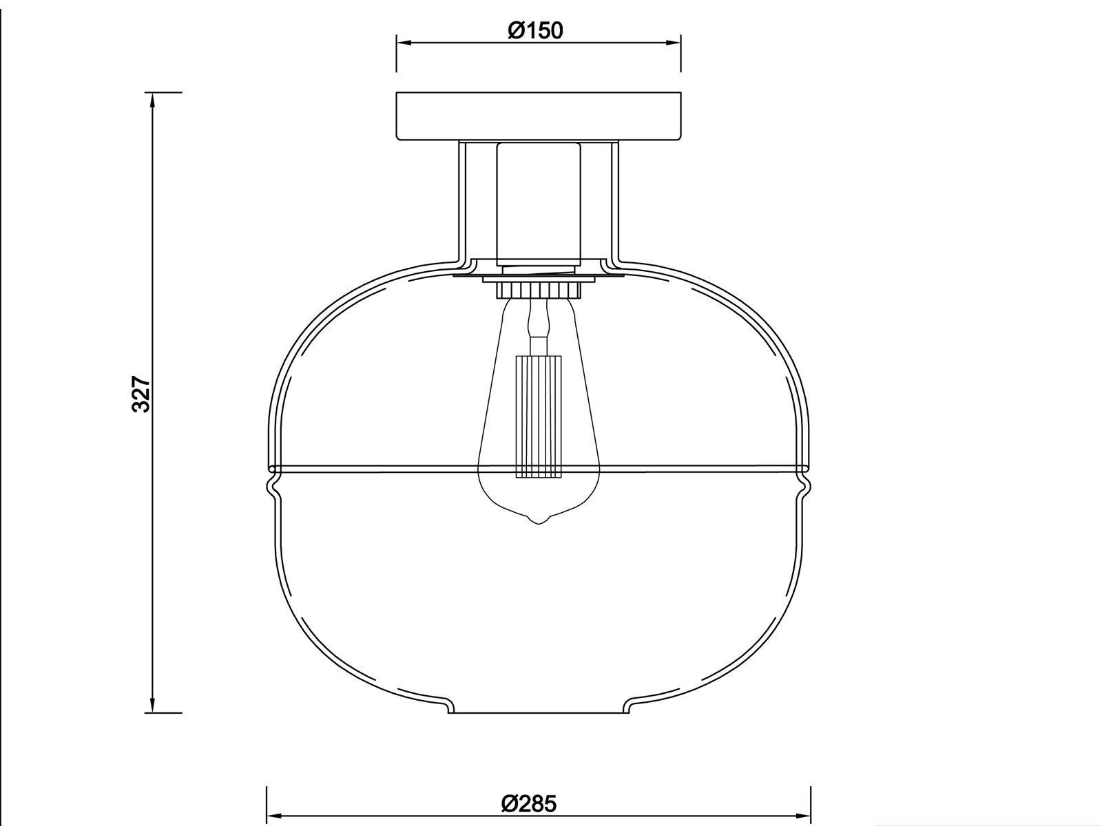 meineWunschleuchte LED Deckenleuchte, Dimmfunktion, LED wechselbar, Warmweiß, klein-e coole Designer-lampen Glas-kugeln Lampe übern Esstisch Ø28,5cm