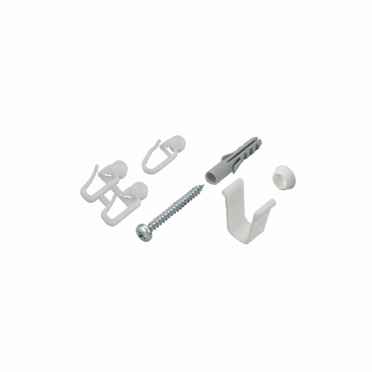 Bella Casa Zubehörset für Gardinenschiene, Vorhangschiene von 210-300 cm 1-läufig