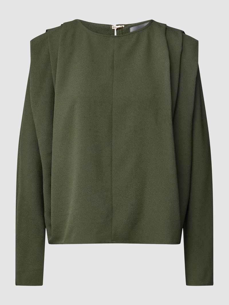 Bluse mit gelegten Falten Modell 'CALLA MOSS' in dunkelgrün