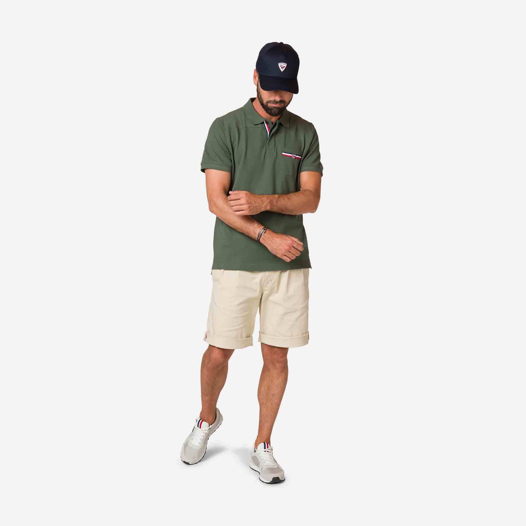 Polo logo à poche homme