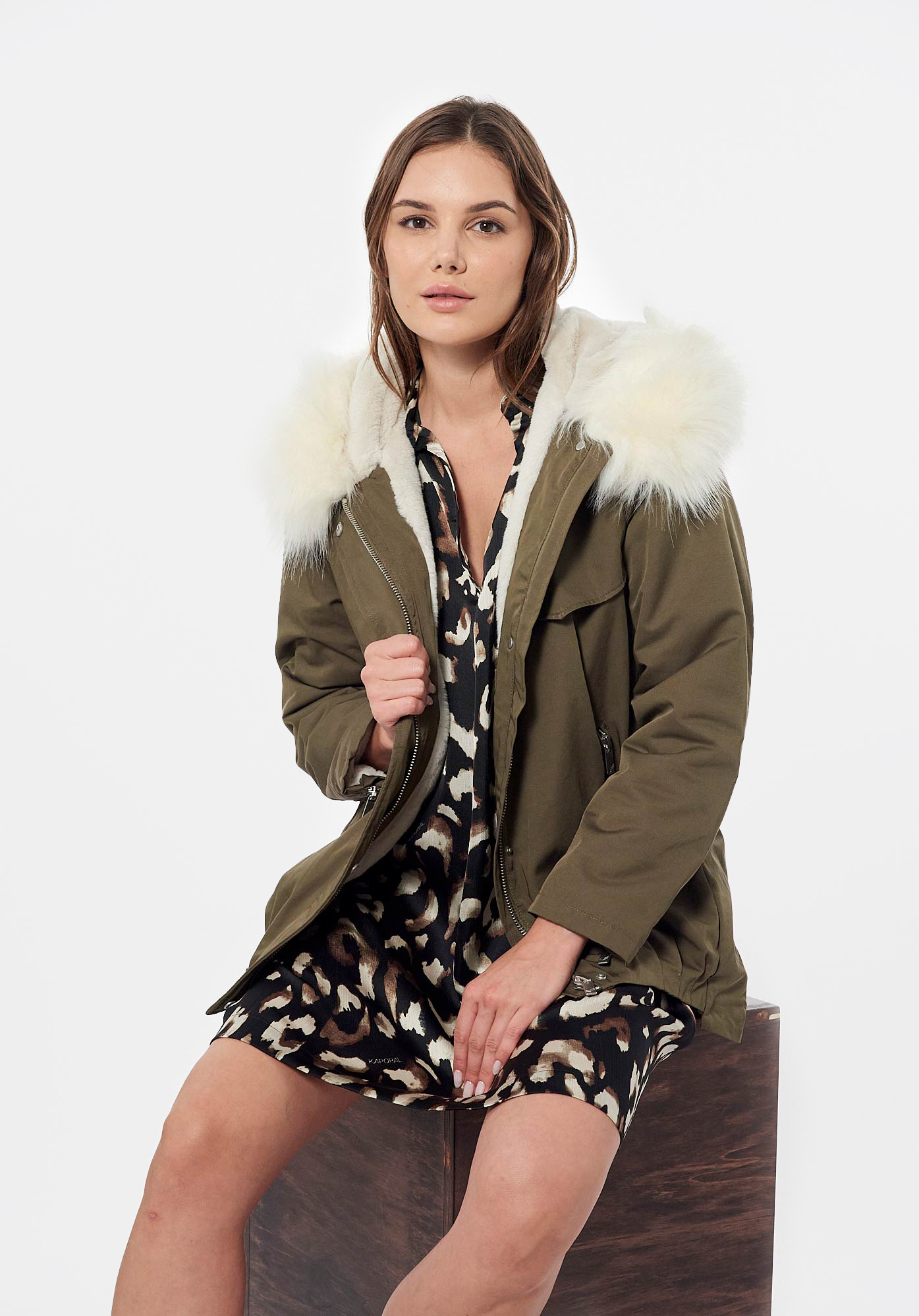 DORIS  Parka kaki Femme