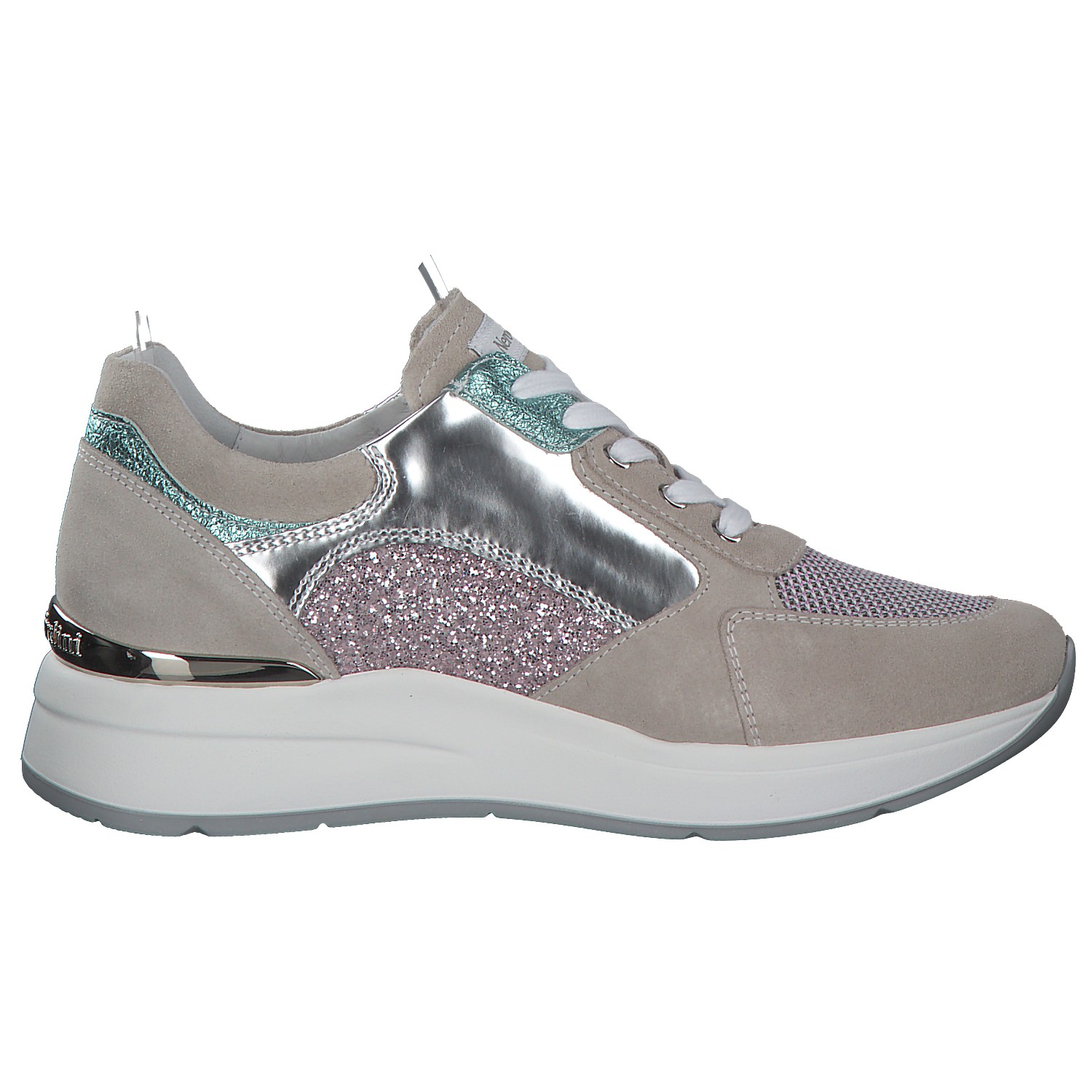 NeroGiardini E010500D, Sneakers Low, Damen, Grau (Grau/Rosa/Türkis)