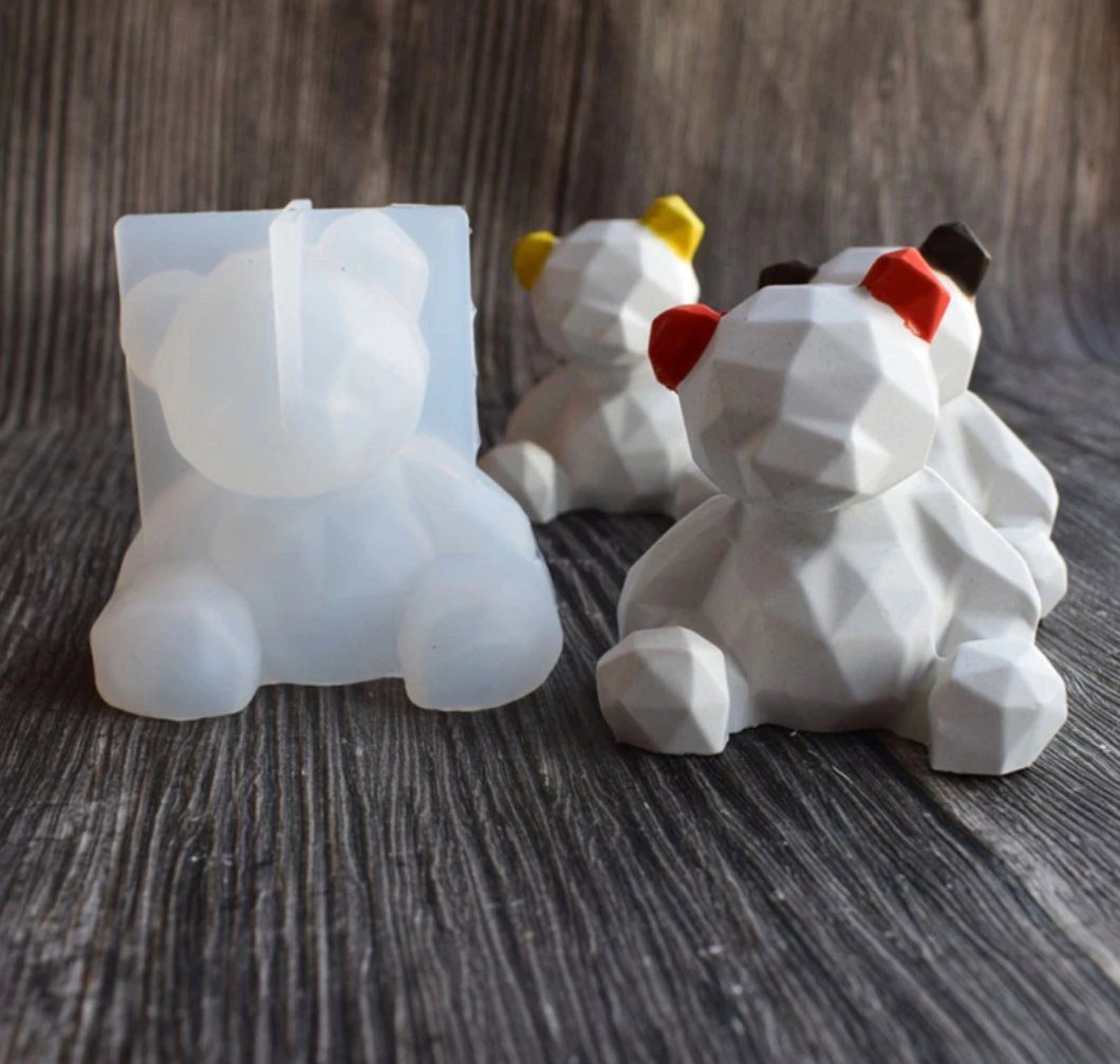 Kunstharz.Art Silikonform Silikonform süßer Hirsch und Bär - Bär