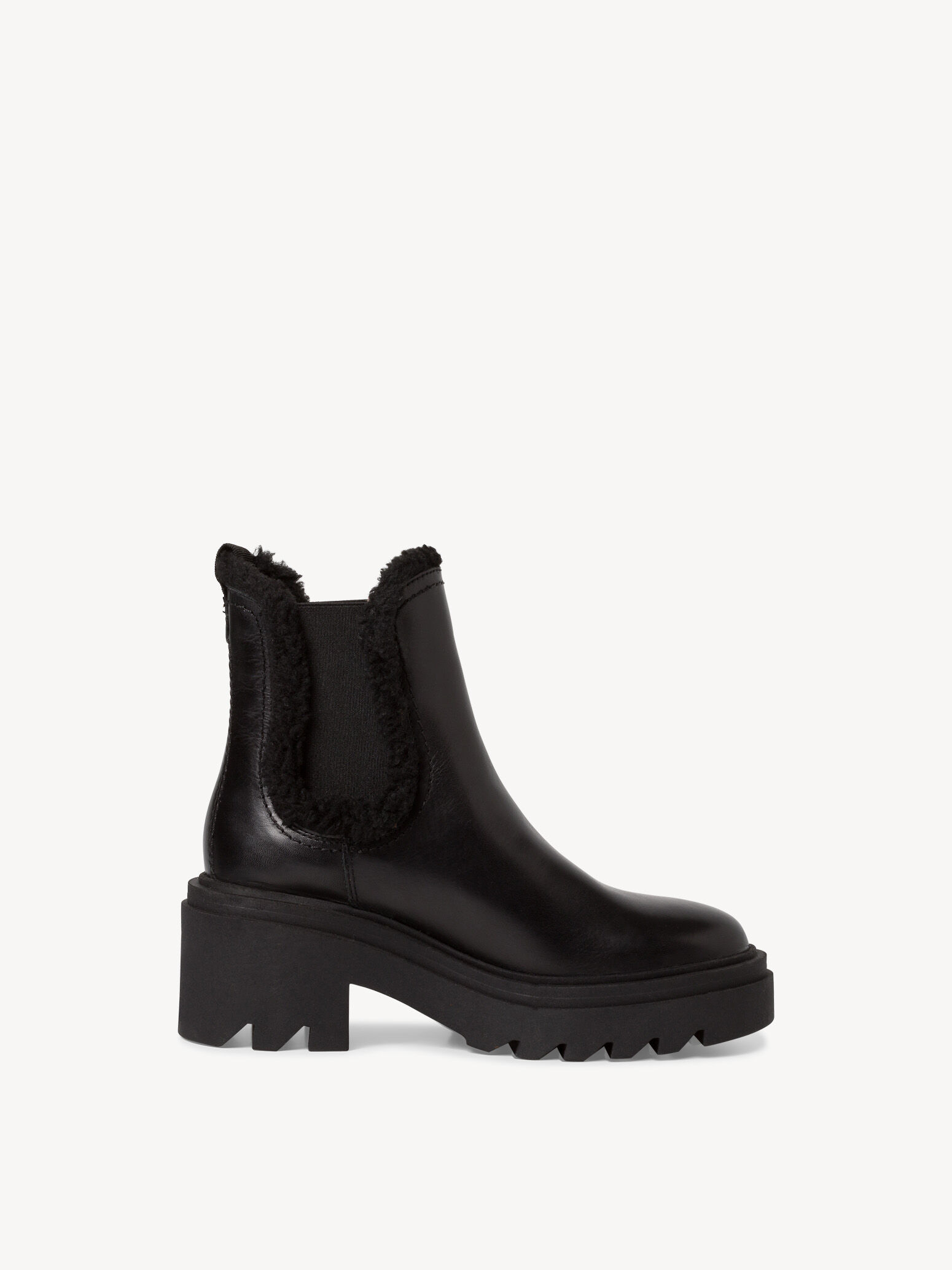 Bottine en cuir - noir doublure chaude