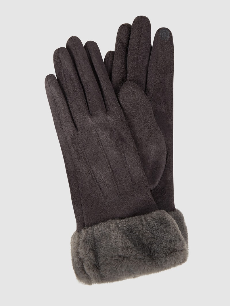 Touchscreen-Handschuhe in Veloursleder-Optik in anthrazit
