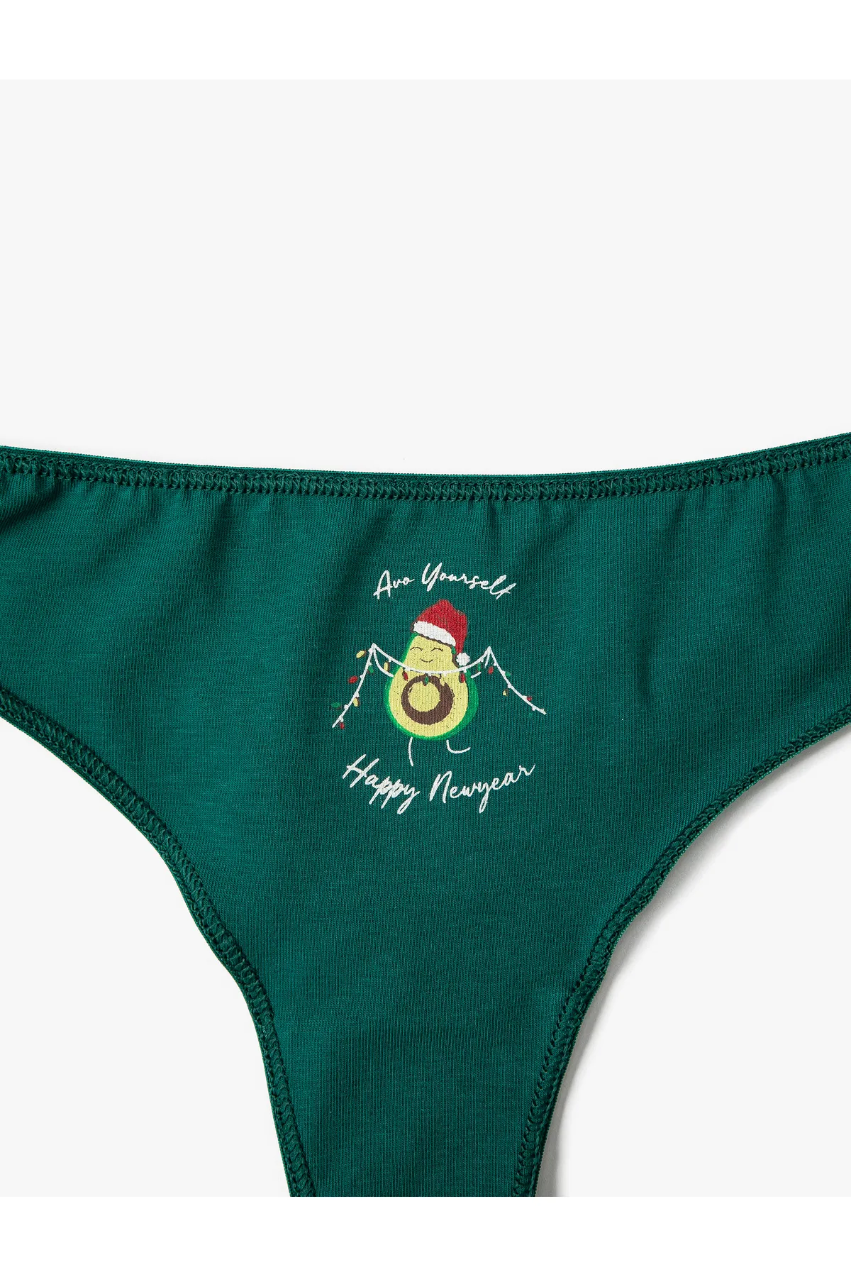 Koton  Brasilianisches Höschen mit Weihnachtsmotiv aus bedruckter Baumwolle mit Slogan