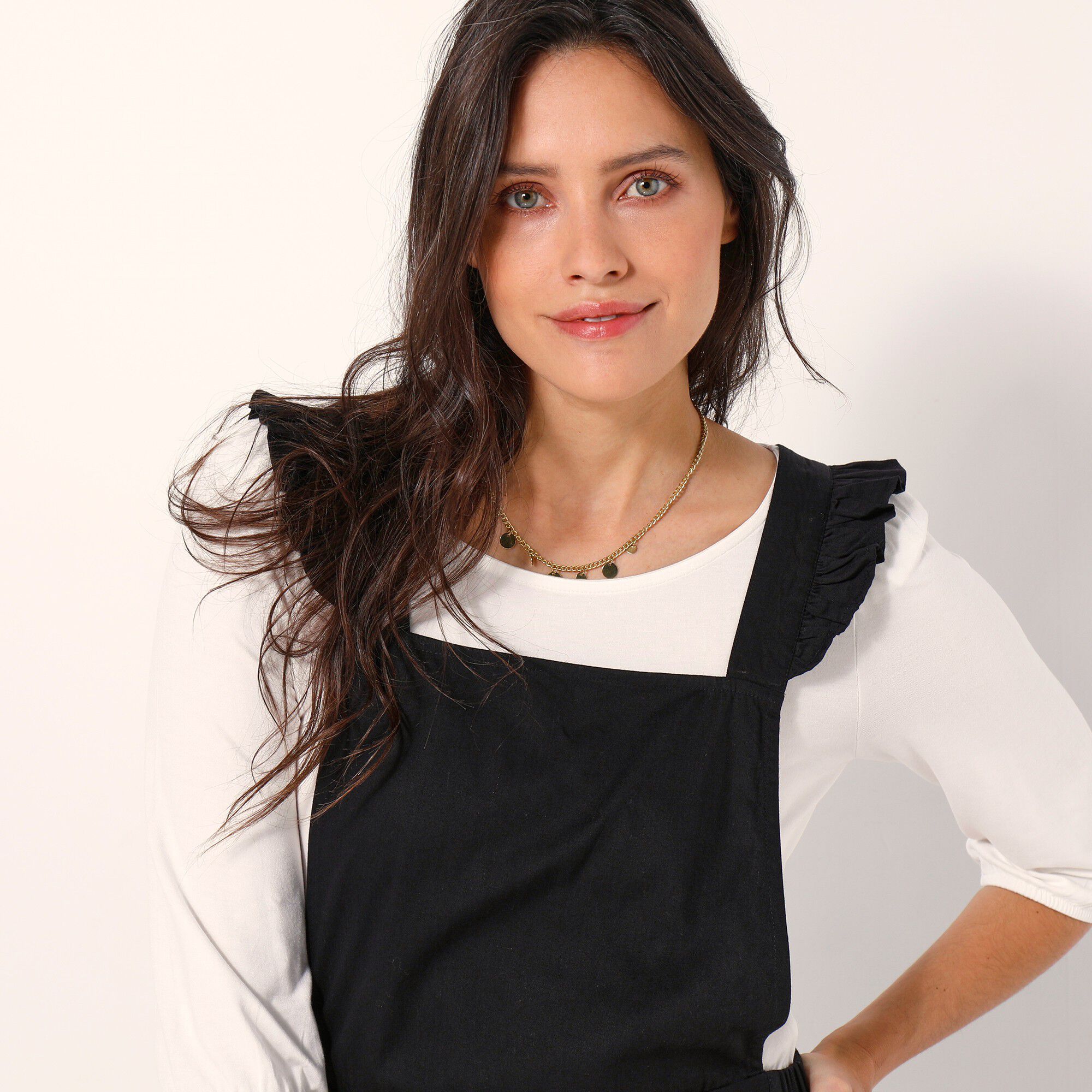 Salopette bretelles volantées
