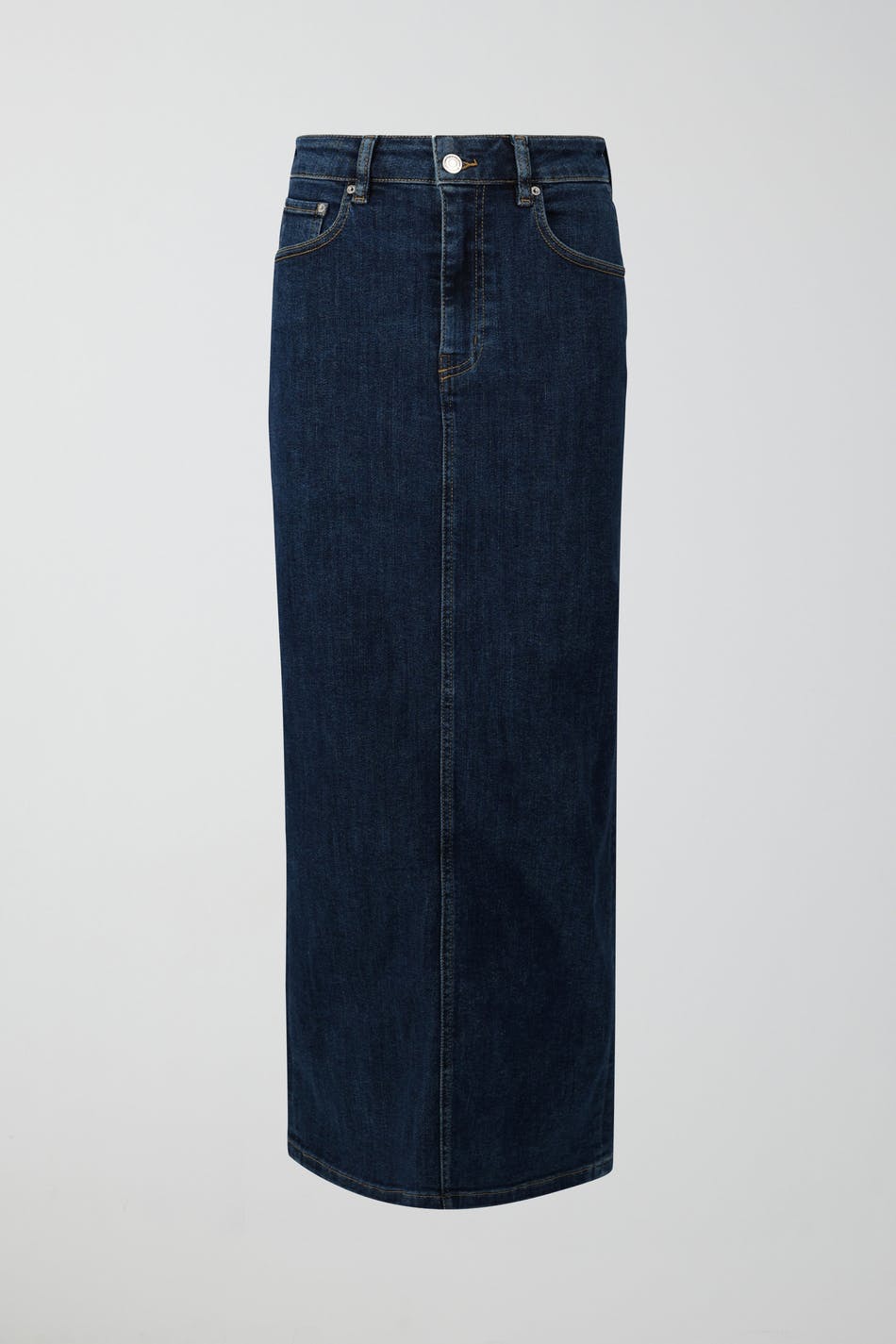 Column denim skirt