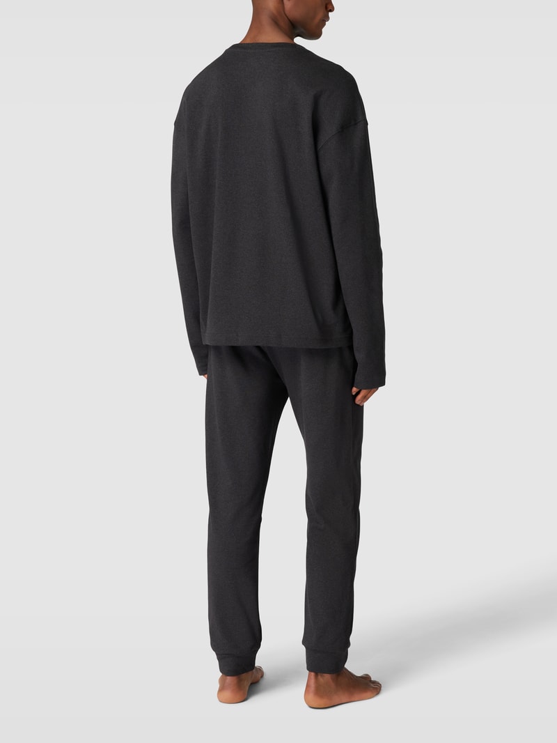 Sweatanzug mit Label-Stitching in anthrazit meliert