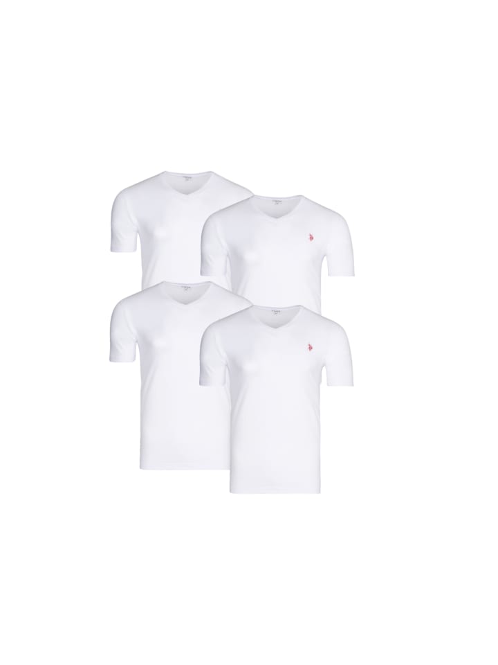 U.S. Polo Assn. U.S. Polo Assn. 4er Pack Herren-T-Shirt mit Rundhals-Ausschnitt 4xWeiß günstig kaufen