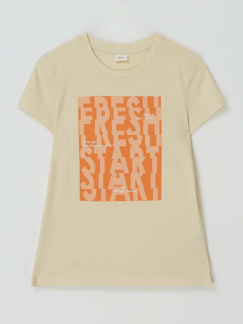T-Shirt mit Print in offwhite