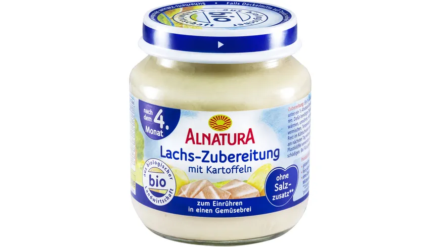 Alnatura Bio Lachs-Kartoffel, Babygläschen (ab 4. Mon.) 125 g