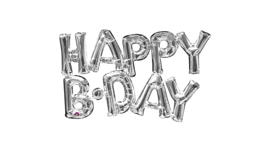 Amscan - Folienballon HAPPY B-DAY Super Shape P60 76cm x 48cm