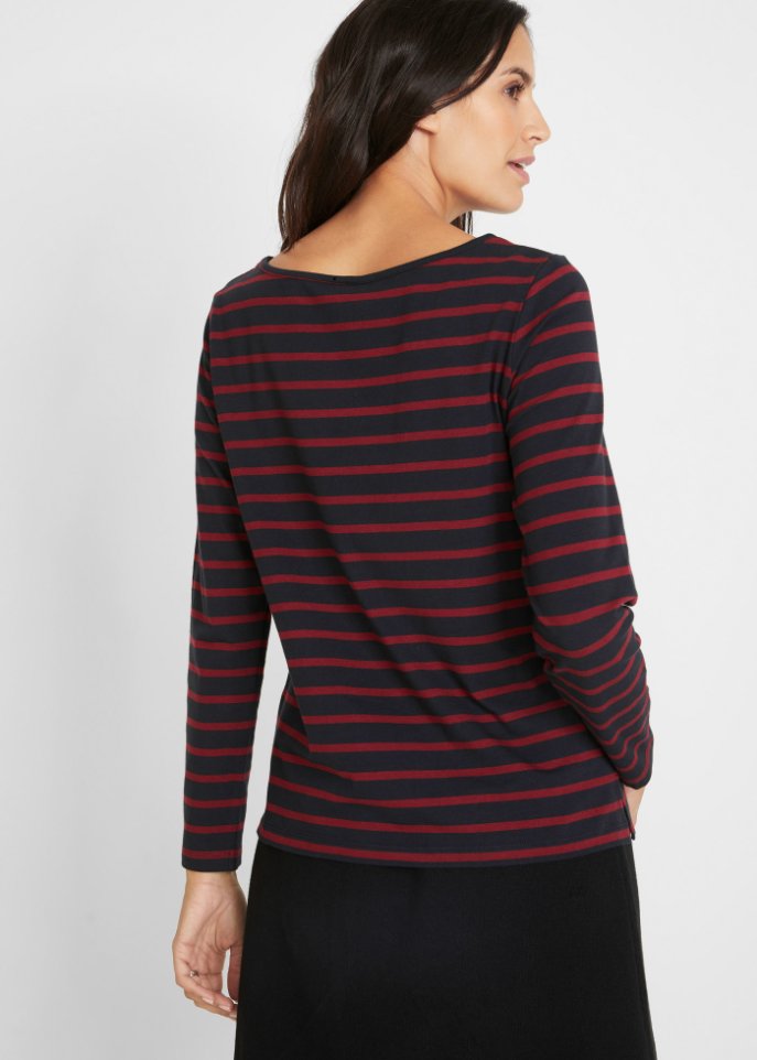 Langarmshirt mit U-Boot-Ausschnitt (2er Pack)