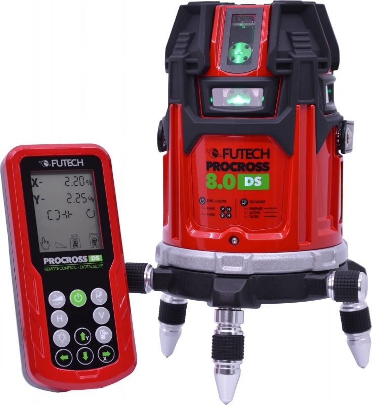 Futech 044.80G.4M Procross 8.0 DS Πράσινο λέιζερ διασταυρούμενων γραμμών 8 γραμμών