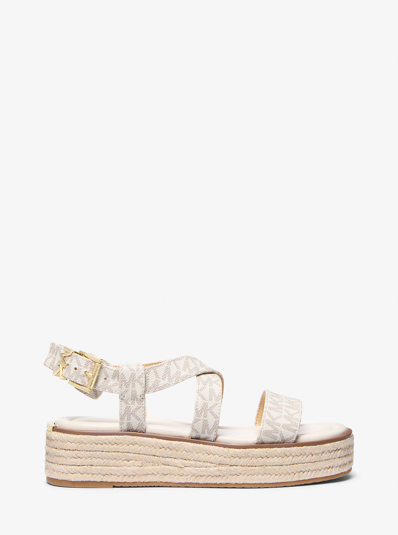 Lynn Signature Logo Platform Espadrille Sandal - VANILLA