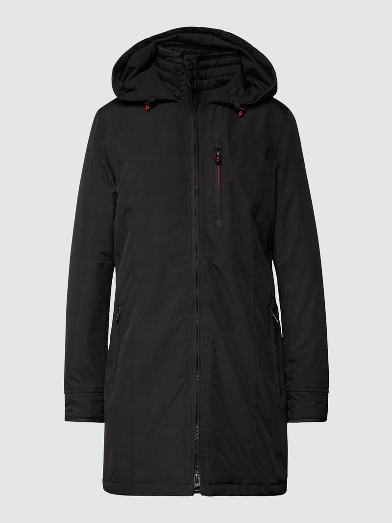 Jacke mit Label-Applikation Modell 'Westwind' in schwarz