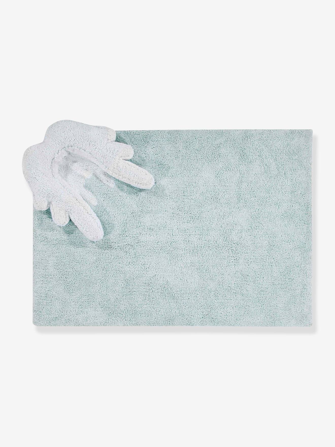 Tapis coton lavable Ailes Puffy Wings LORENA CANALS bleu grisé