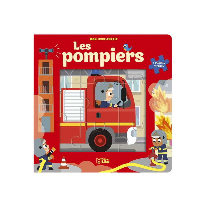 Livre Les pompiers Mon livre puzzle 9 pièces - Lito