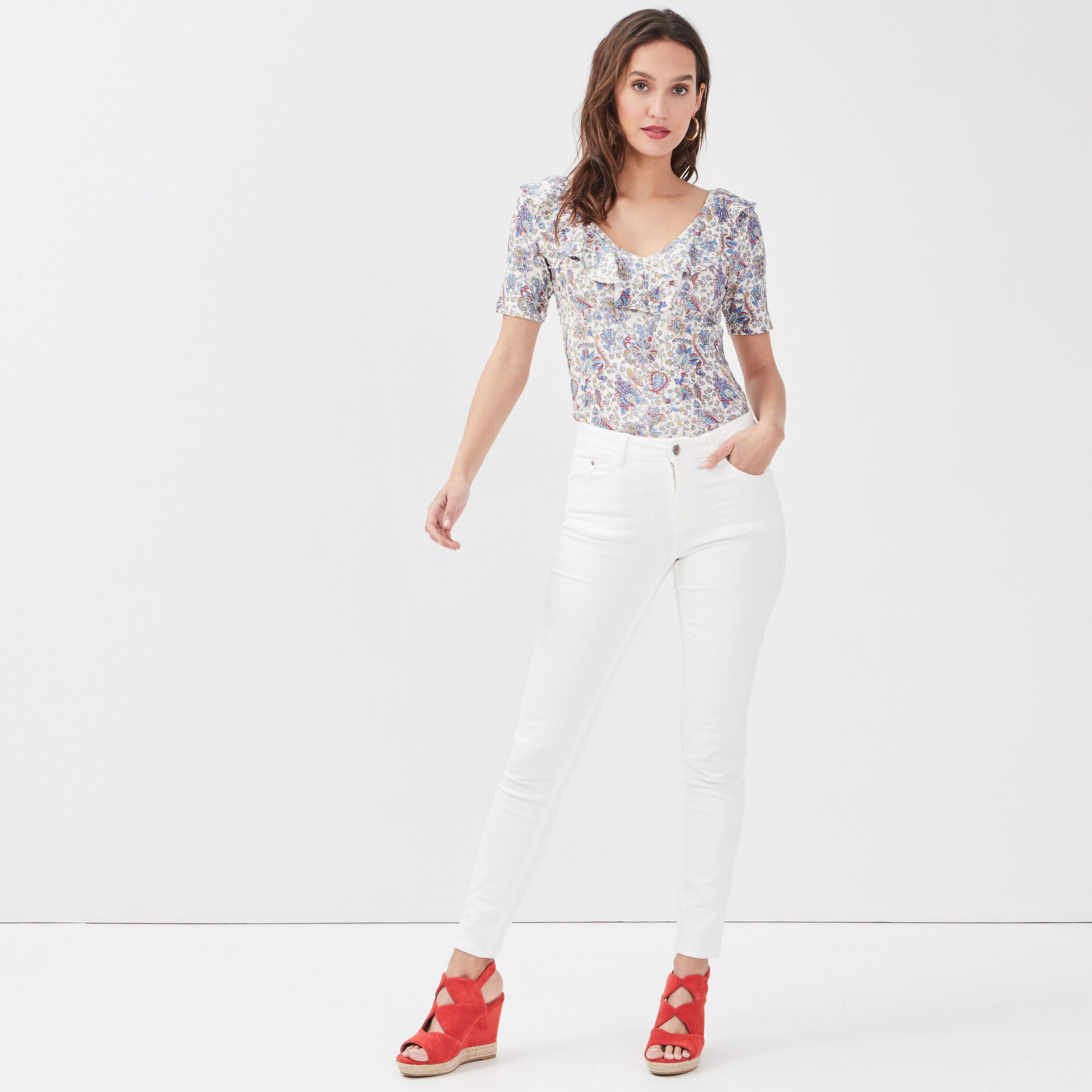 Body manches courtes blanc femme | Cache Cache