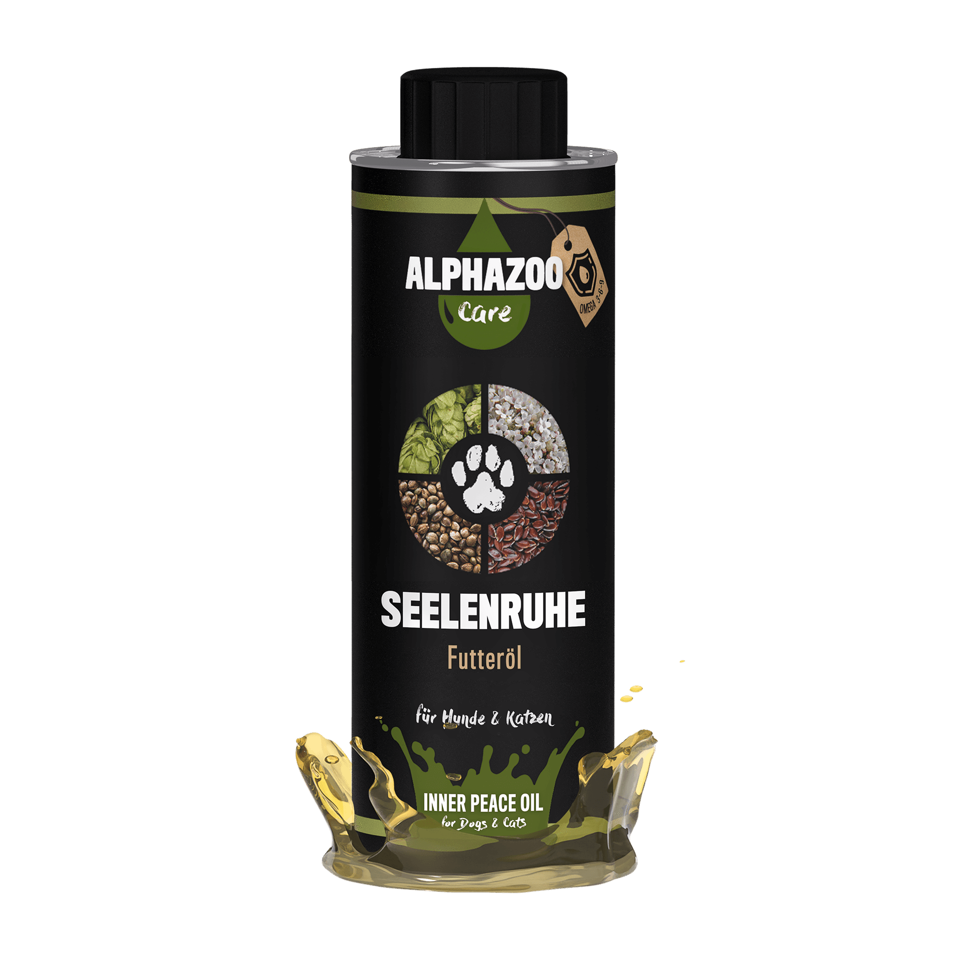 ALPHAZOO Ergänzungsfutter & Aufzucht ALPHAZOO Seelenruhe Futteröl für Hunde und Katzen 250 ml