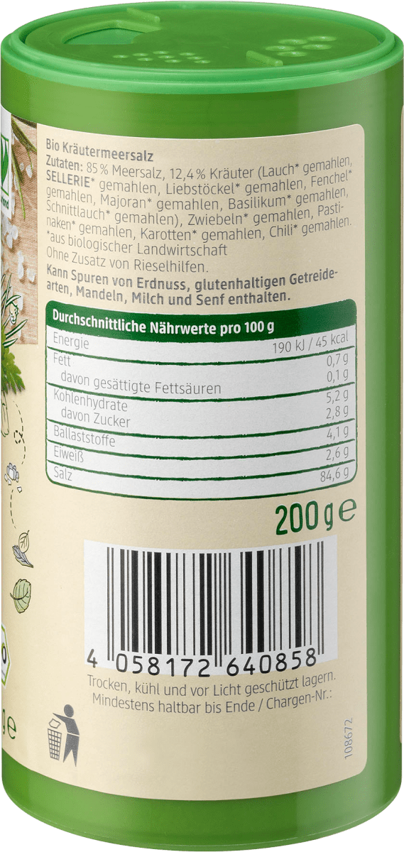 Kräutersalz, ohne Jod, 200 g