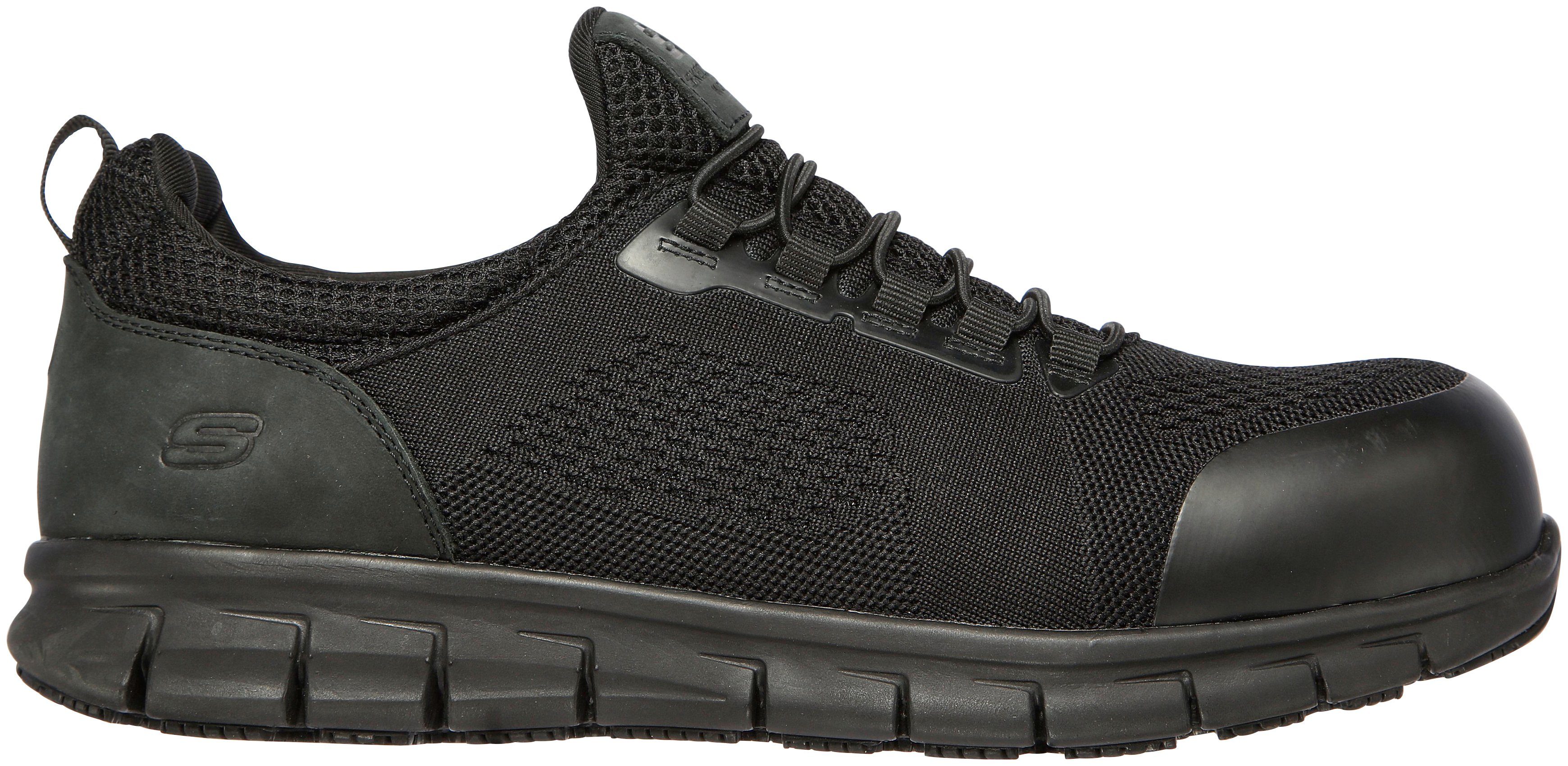 Skechers SYNERGY - OMAT Sicherheitsschuh S1 P ESD, Slip On mit Bungeeschnürung, durchtrittsicher, atmungsaktiv