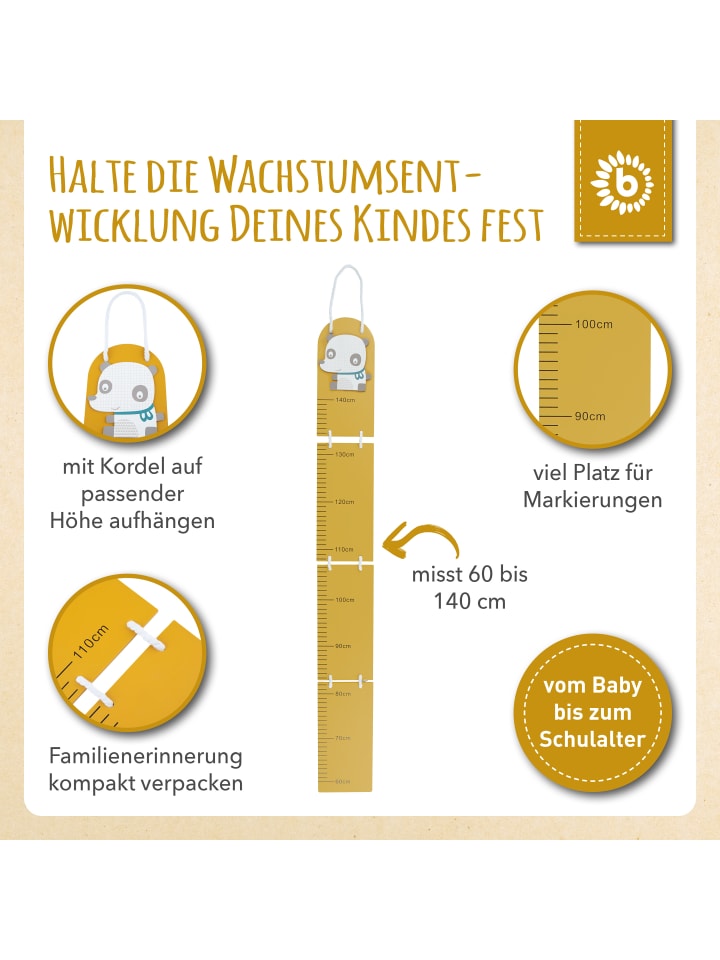 Bieco Spielwaren Holz Kindermesslatte Panda in Gelb günstig kaufen onesize