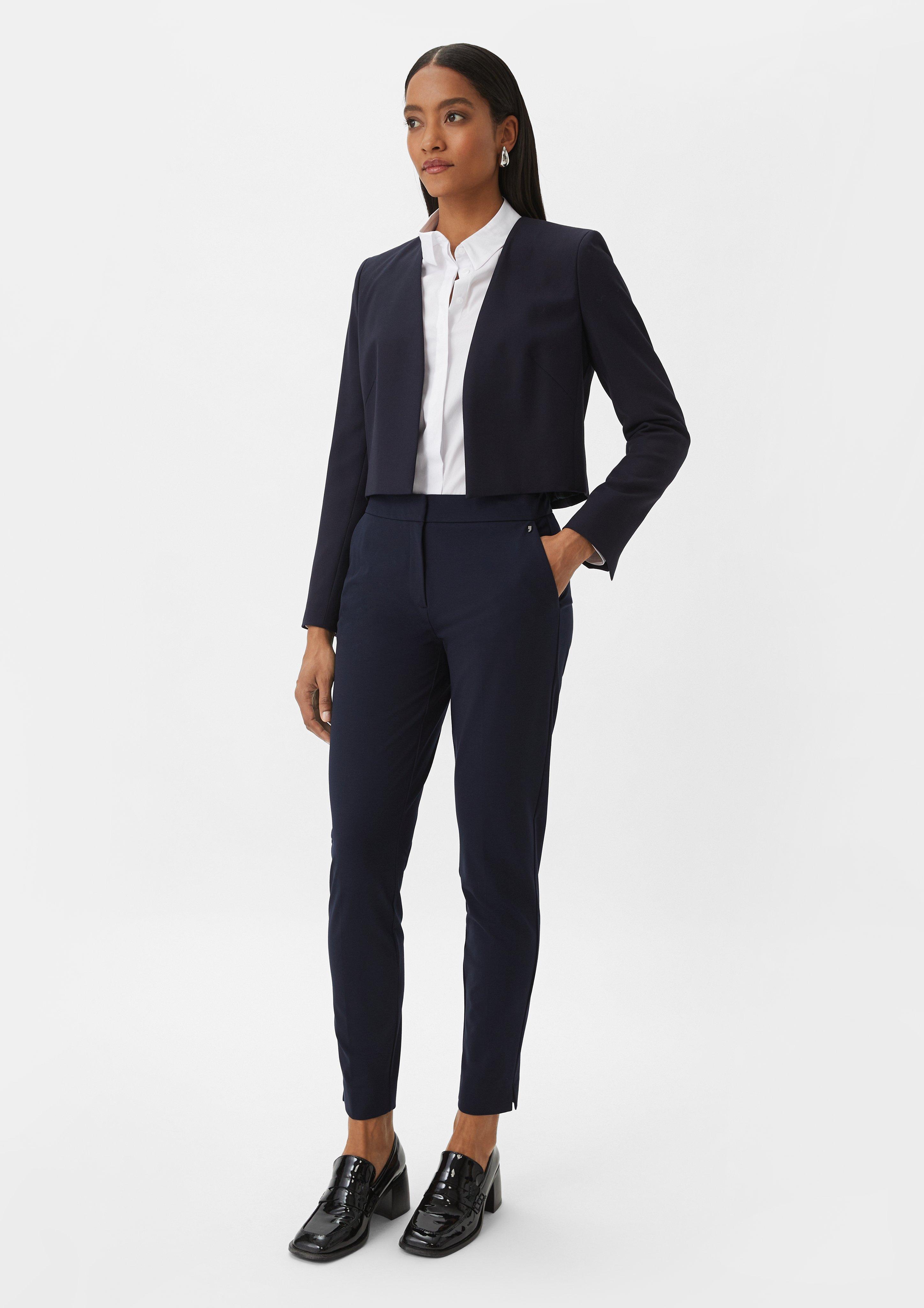 Slim: Hose aus Viskosemix - navy