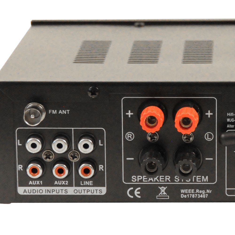 WJG Industrievertretung Verstärker (Stereo Receiver FM Radio Tuner Verstärker Bluetooth USB SD MP3)