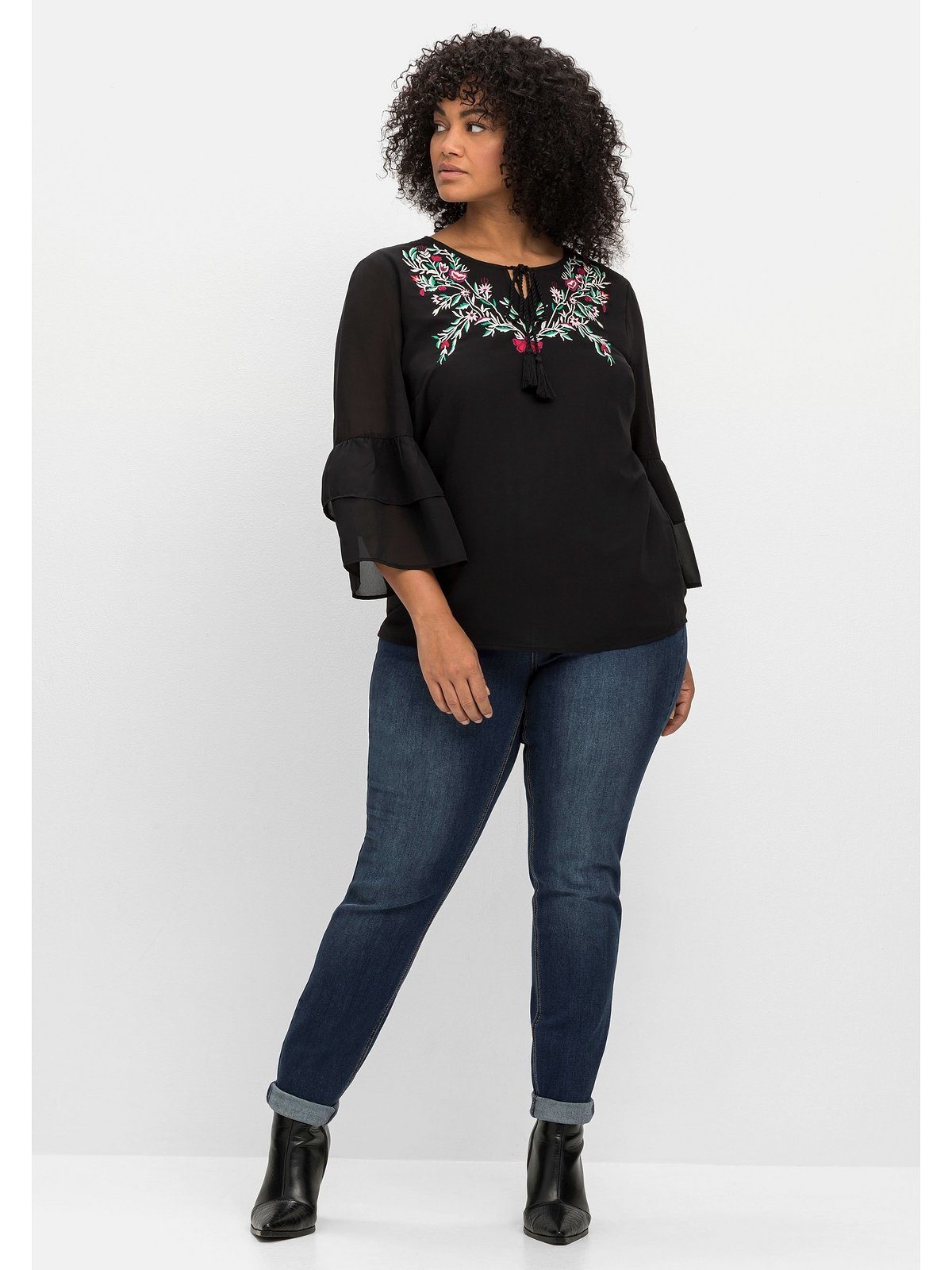 sheego by Joe Browns Tunika Große Größen im Boho-Look, mit floraler Stickerei