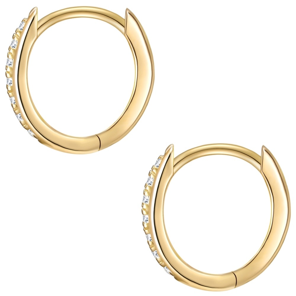 Glanzstücke München Créoles en argent Argent sterling Oxyde de zirconium (CZ) en Or jaune Boucles d'oreilles