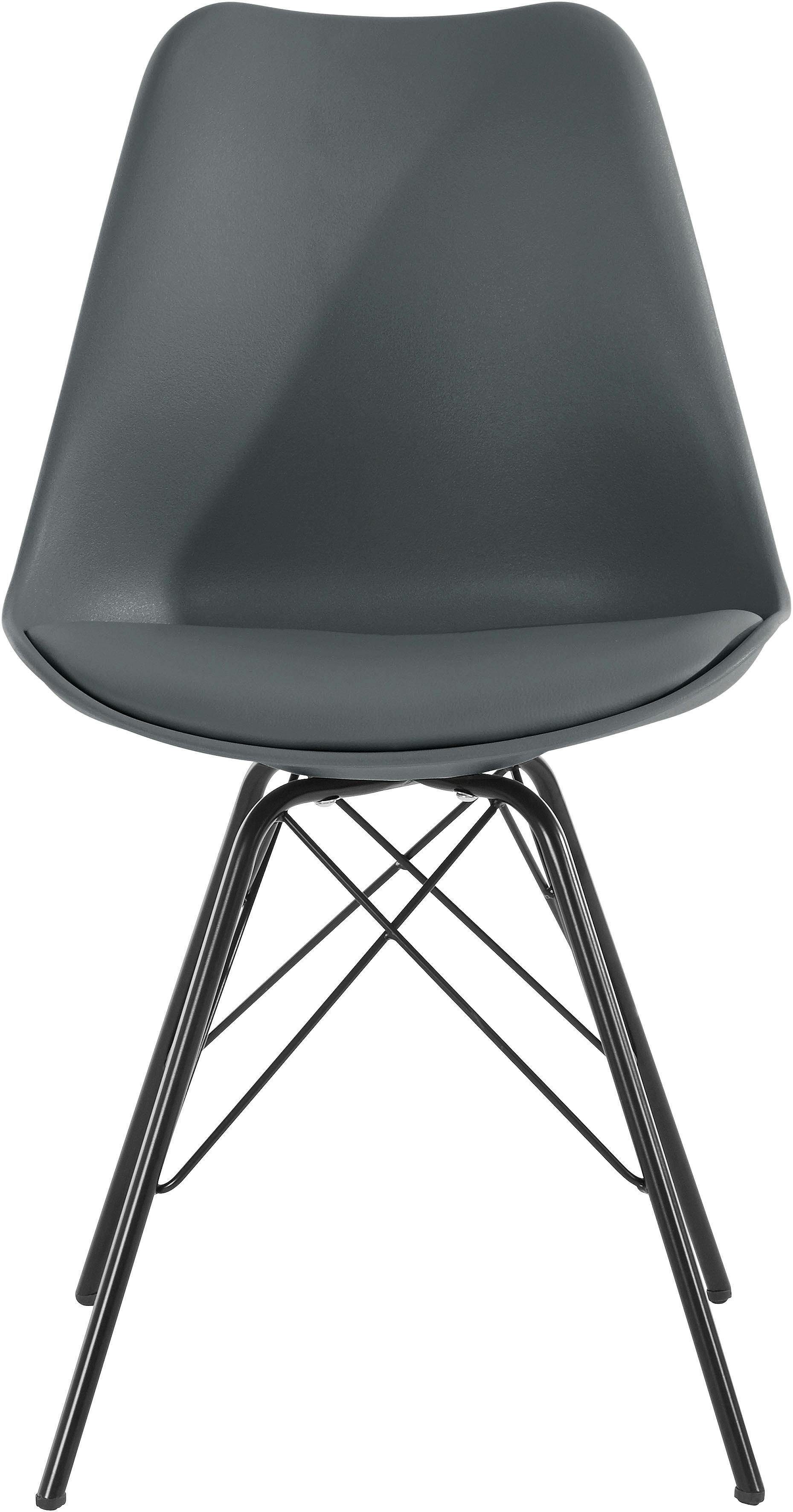 Homexperts 4-Fußstuhl Ursel 01 (Set, 2 St), Sitzschale mit Sitzkissen in Kunstleder