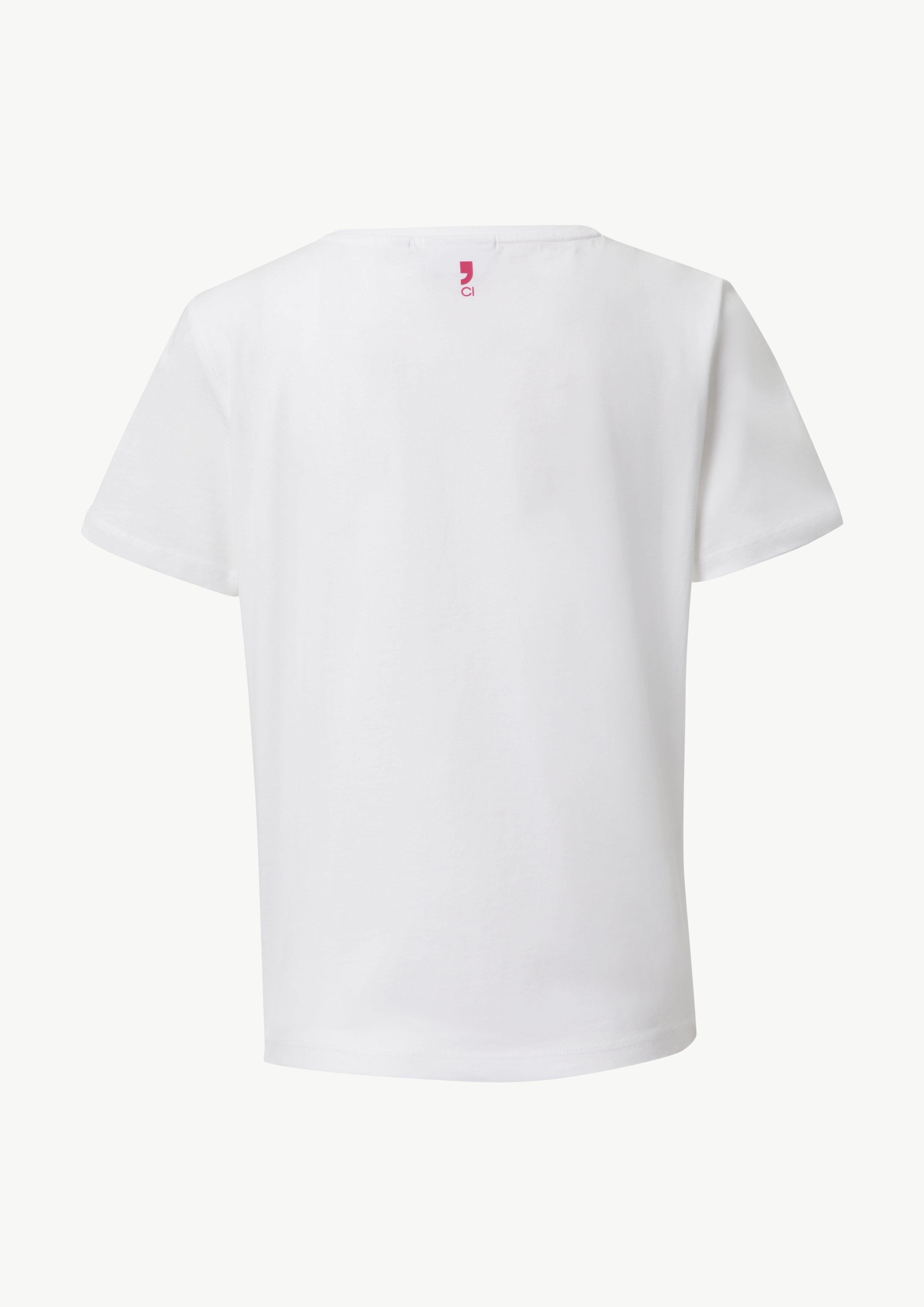 Modisches T-Shirt mit Frontprint - weiß