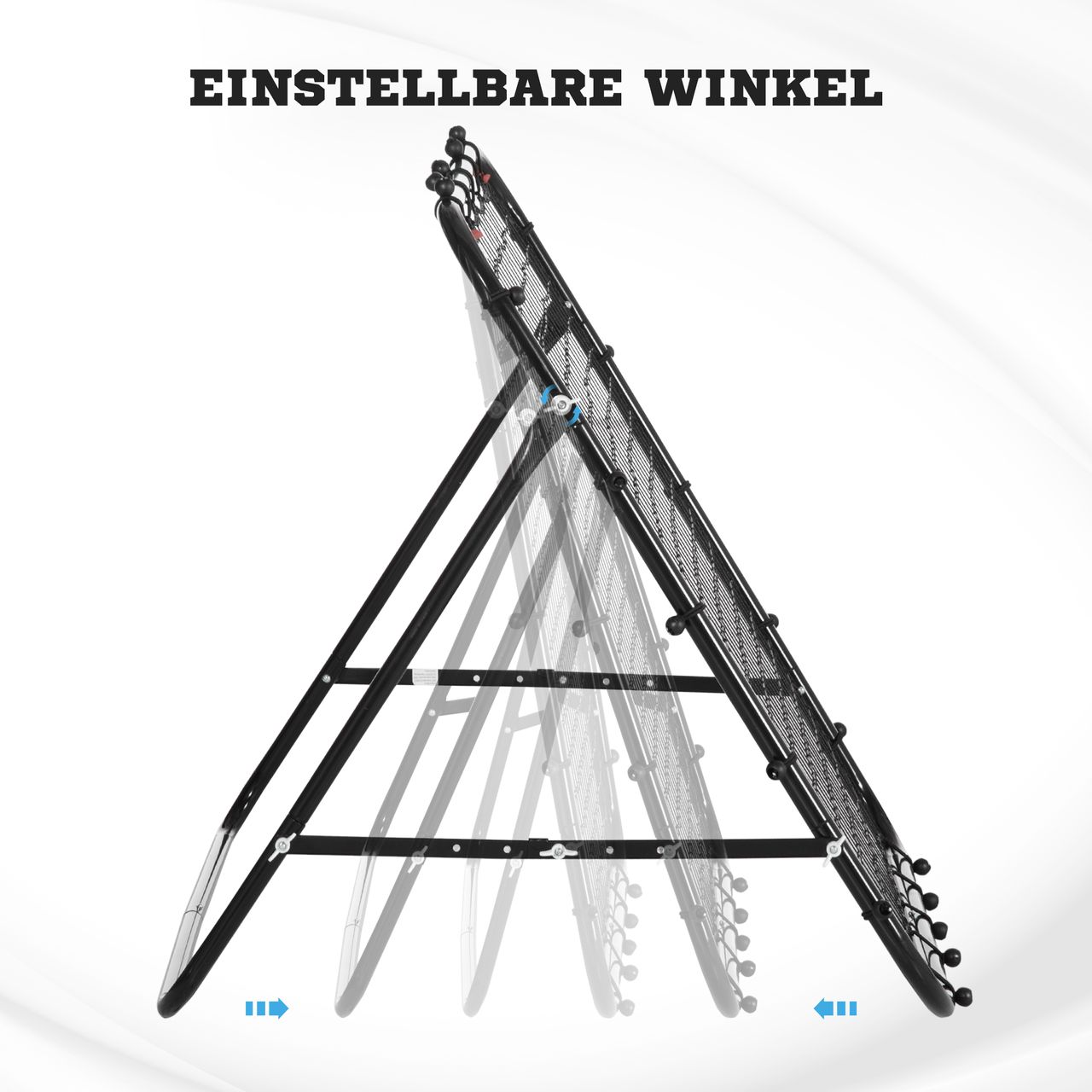 HOMCOM Fußball Rebounder Kickback Tor Rückprallwand Netz für Baseball Fußball Fußballtor für Training Verstellbarer Winkel Metallrohr PE Gewebe 96 x 80 x 96 cm Schwarz