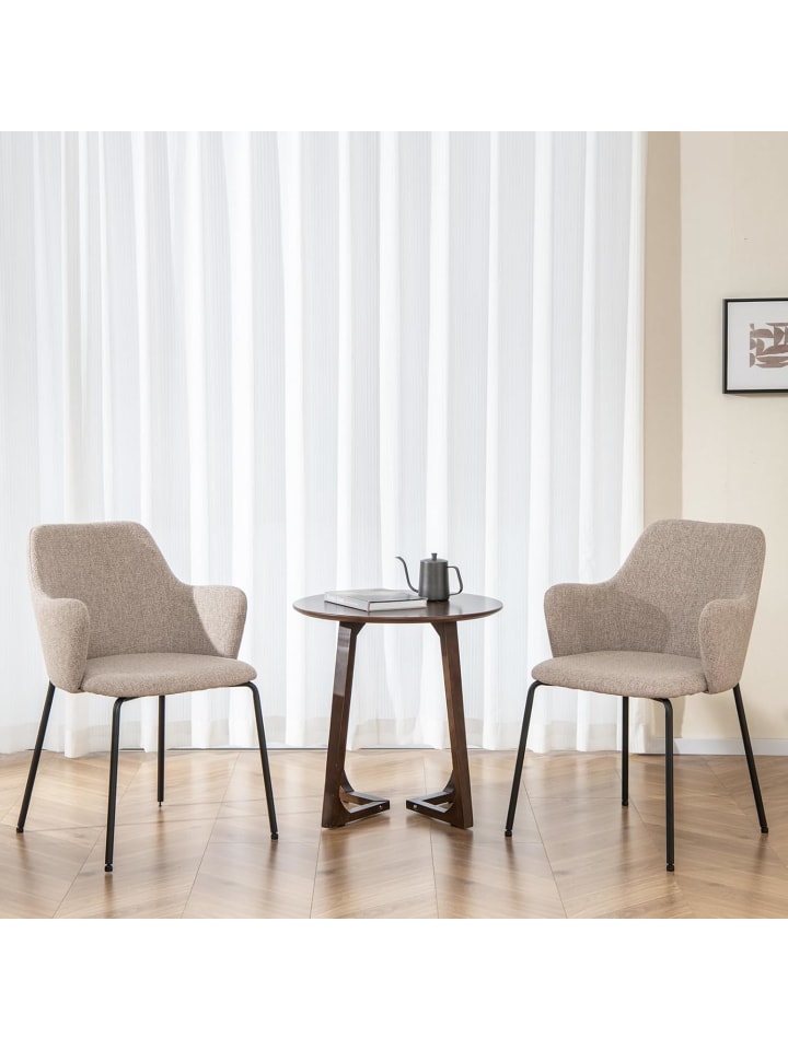 COSTWAY 2er Set Esszimmerstühle in Beige günstig kaufen onesize