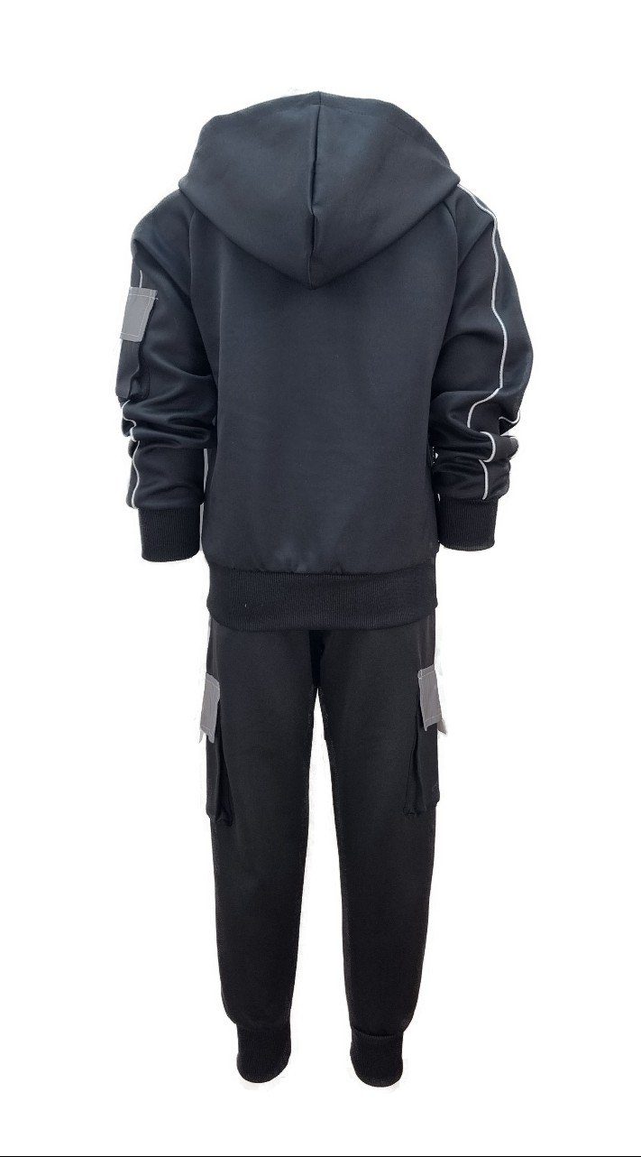 Hessis Freizeitanzug Jungen/Mädchen Trainingsanzug Freizeitanzug JF30 (Set, Jacke mit Jogginghose), Bestehend aus Jacke und Jogginghose, Cargotaschen mit Reflektor