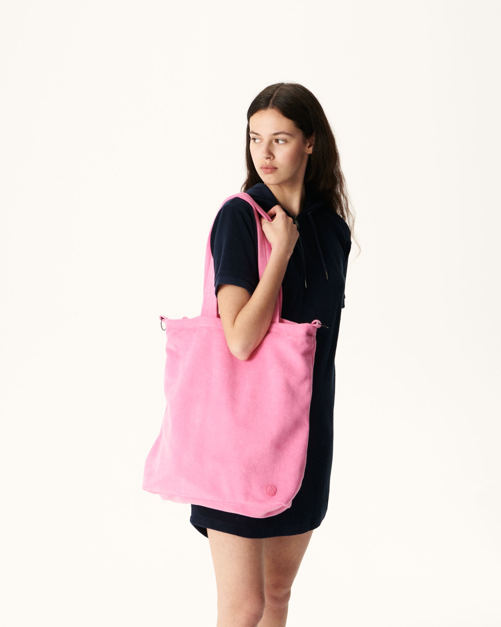 Maxi tote-bag éponge Rose intense Sand