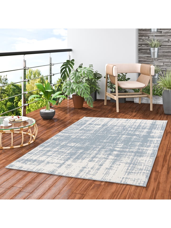 Pergamon In & Outdoor Teppich Marbella Vintage Verlauf in Blau günstig kaufen
